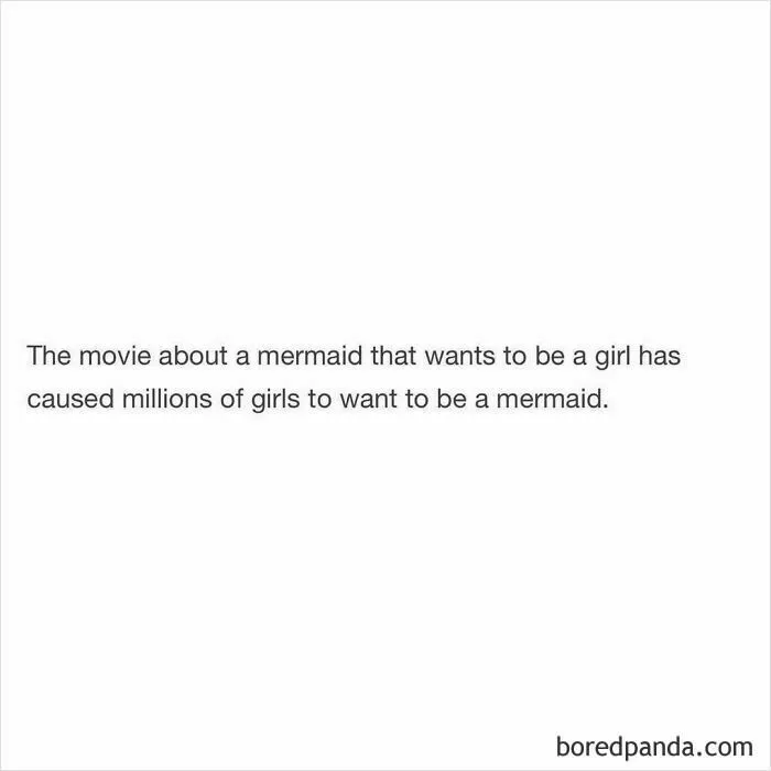 Funny and random shower thought about a movie where a mermaid wants to be a girl and girls want to be mermaids.