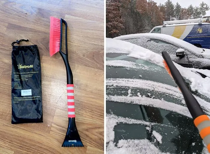 <a style="display:inline;" href="https://www.amazon.com/AstroAI-Detachable-Scraper-Ergonomic-Removal/dp/B07V37GVY9?ie=UTF8&th=1&linkCode=ll1&tag=bphamster-20&linkId=ca5b348af641cfab85b6c05b0818f8f2&language=en_US&ref_=as_li_ss_tl " target="_blank"> "In terms of stuff to keep in the car: <span Style="Font:inherit;color:#d74b1f;"> Ice scraper</Span>." - <span Style="Font:inherit;color:#808080"> reddit user</Span>
