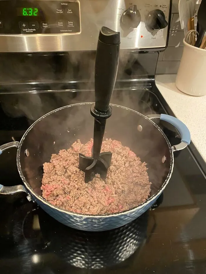 Ground Control To Meal Prep, We Have Liftoff! Make Bolignese Night (Or Any Ground Meat Dish) A Breeze With This <a Style="Display:inline;" Href="Https://Www.amazon.com/Chopper-Hamburger-Premium-Resistant-Smasher/Dp/B08jkxdfq9?ie=utf8&th=1&linkcode=ll1&tag=bpgazelle-20&linkid=be8d481de40a350a9f7dbfa65b676da7&language=en_us&ref_=as_li_ss_tl" Target="_blank"><span Style="Font: Inherit; Color: #d74b1f;"> Hamburger Grinder Utensil </Span>, Your New Secret Weapon For Perfectly Prepped Meat And Beyond