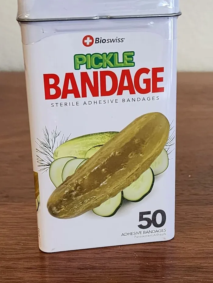 Covering Up Your Minor Boo-Boos Just Became Kind Of A Big Dill Thanks To These Quirky <a Style="Display:inline;" Href="Https://Www.amazon.com/Bioswiss-Novelty-Bandages-Self-Adhesive-Pickle/Dp/B08j874bcd?ie=utf8&th=1&linkcode=ll1&tag=bpgiraffe-20&linkid=529041c23a4d37d1c1955b4cd6b3b7aa&language=en_us&ref_=as_li_ss_tl" Target="_blank"><span Style="Font: Inherit; Color: #d74b1f;"> Pickle Bandages </Span>