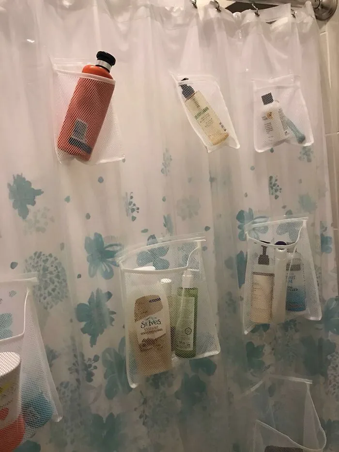 Add A Dash Of Hands-Free Convenience To Your Shower Routine With The <a Style="Display:inline;" Href="Https://Www.amazon.com/Maytex-Pockets-Waterproof-Curtain-Organizer/Dp/B003zhvdag?ie=utf8&th=1&linkcode=ll1&tag=bprabbit-20&linkid=d7f94cbebfcf0900c1691ab4f59acbb3&language=en_us&ref_=as_li_ss_tl" Target="_blank"><span Style="Font: Inherit; Color: #d74b1f;"> Shower Curtain With Pockets</Span>, A Clever Shower Curtain That Tucks Away Your Shower Clutter