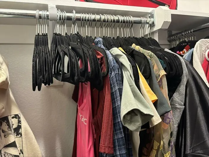 Your Closet's New BFF Has Arrived, In The Form Of <a Style="Display:inline;" Href="Https://Www.amazon.com/Amazon-Basics-Non-Slip-Clothes-Hangers/Dp/B07y3cmrdx?ie=utf8&th=1&linkcode=ll1&tag=bphamster-20&linkid=3e7144238dd46912e0595bfe8c1d8e8c&language=en_us&ref_=as_li_ss_tl" Target="_blank"><span Style="Font: Inherit; Color: #d74b1f;"> Slim Velvet Hangers </Span> That'll Make Your Clothes Feel Fancier, Even If You're Just Wearing Yoga Pants