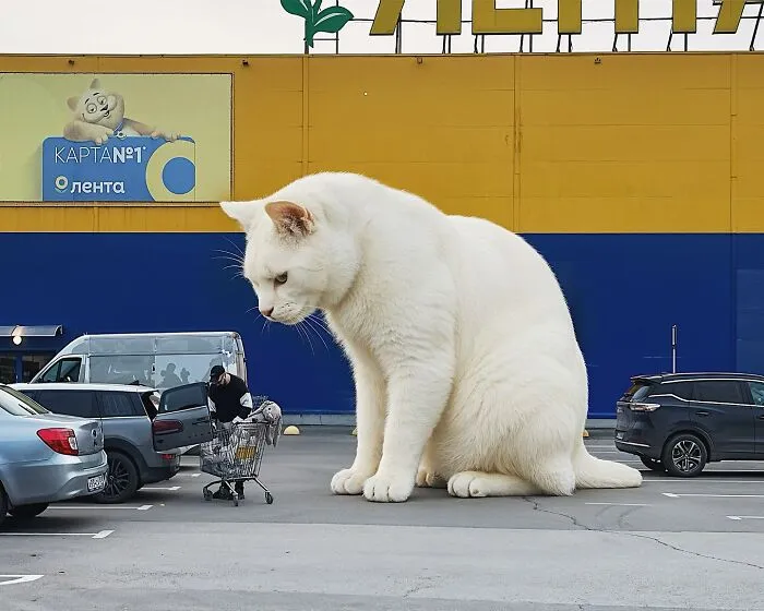 If Cats Were Giants: 24 Surreal Images Created By This Artist (New Pics)
