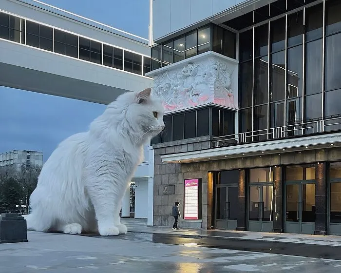 If Cats Were Giants: 24 Surreal Images Created By This Artist (New Pics)