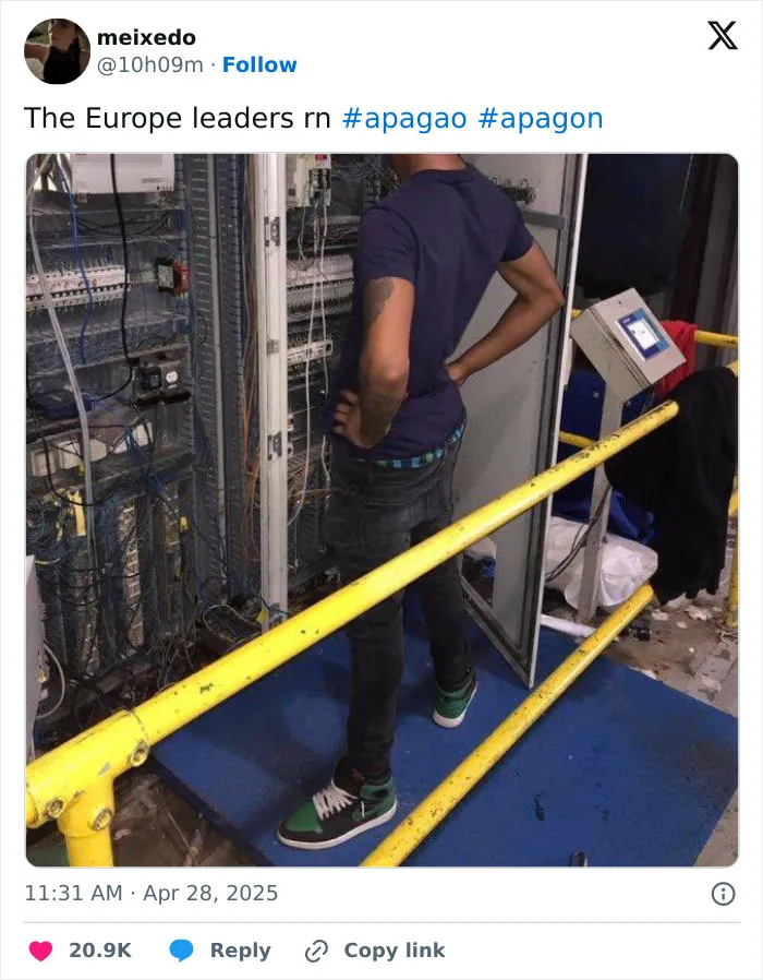 “The Europe leaders rn #blackout”