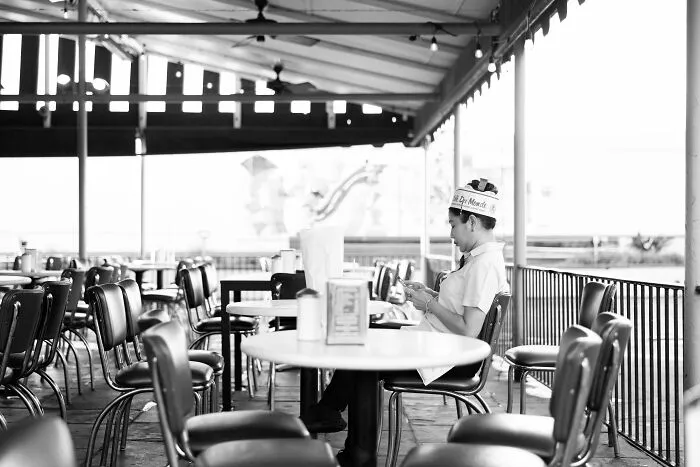 The James Beard Foundation Photography Award: Quiet Time - Employee Takes A Minute Before Opening Time By Aric Becker, United States