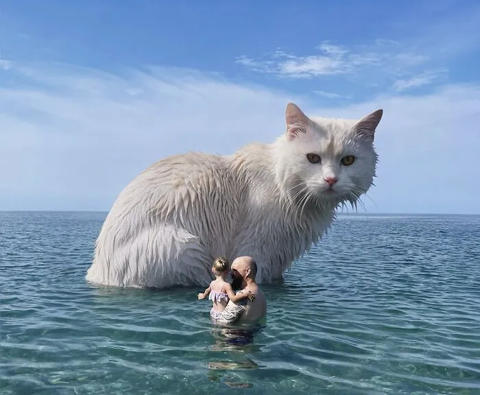 If Cats Were Giants: 24 Surreal Images Created By This Artist (New Pics)