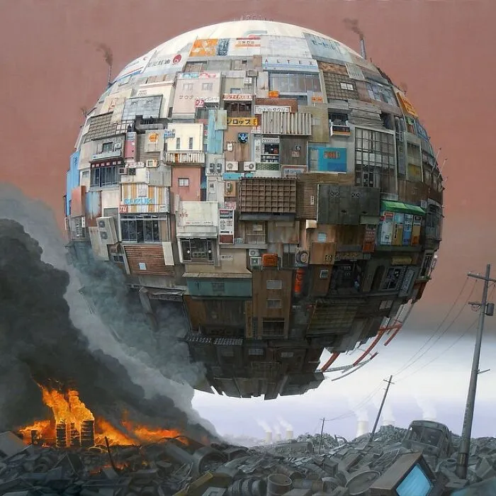 30 Futuristic And Eerie-Looking Orb Paintings That Symbolize Post-Apocalyptic Earth, By This Artist