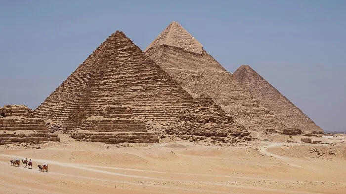 The Pyramids Of Giza, Just Outside Cairo, Egypt, Was Completed In The Early 25th Century Bce