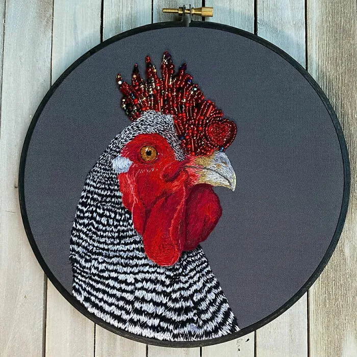 Realistic Animal Embroidery By Amanda Barnes