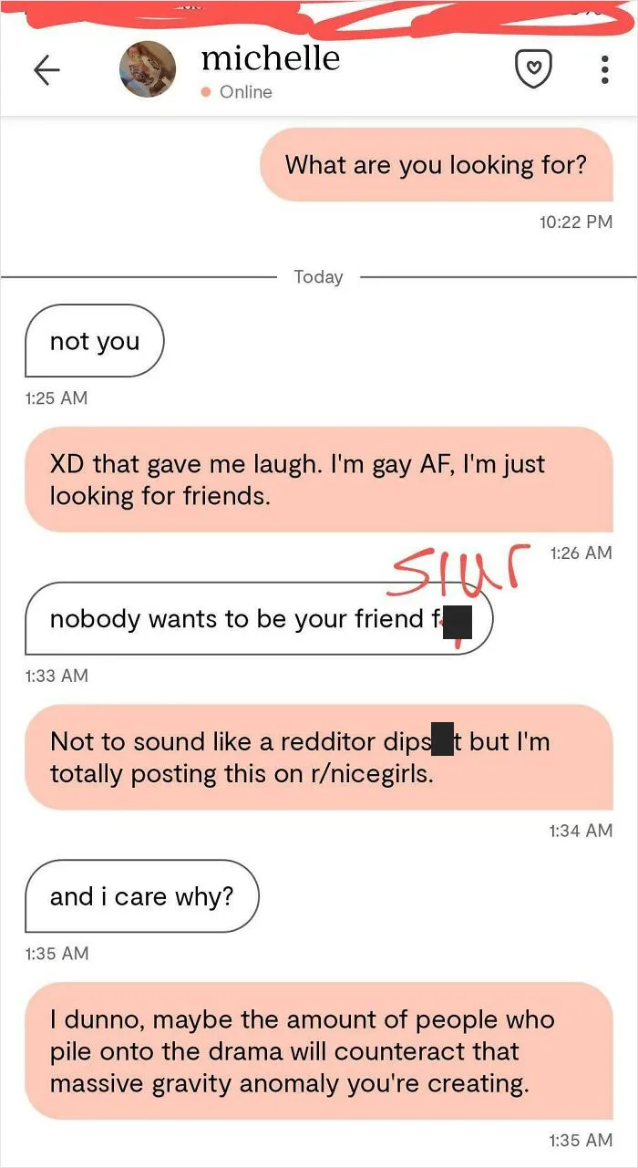 Random Message From Homophobic Lady