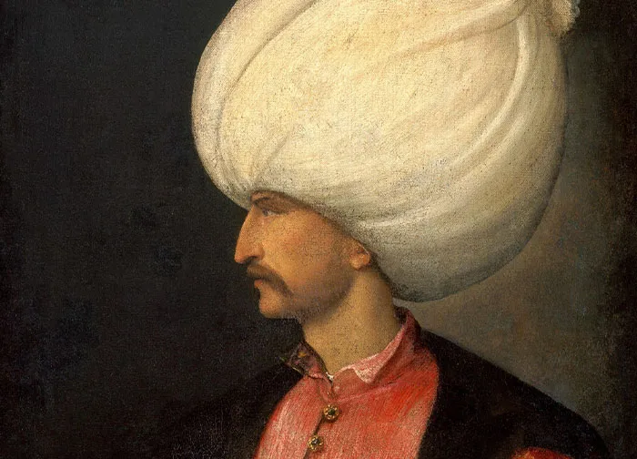 Portrait of a historical figure wearing a large turban, representing important moments in history and culture.