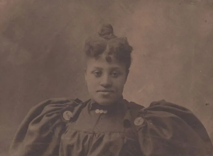 Close-Up Portrait Of A Woman With Huge Shouldered Dress, Omaha, Nebraska