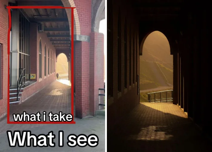 47 Side-By-Side Pics Of What A Photographer Sees And What They Choose To Take