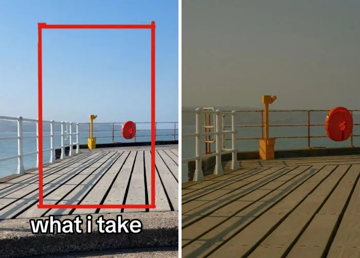 47 Side-By-Side Pics Of What A Photographer Sees And What They Choose To Take