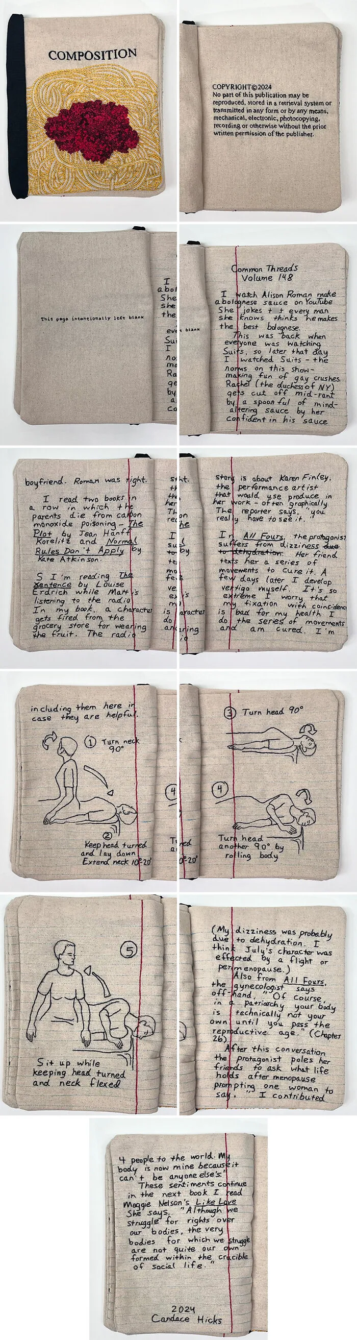 Stunning Embroidered Fabric Looks Just Like Books And Notebooks, By Candace Hicks (39 Pics)