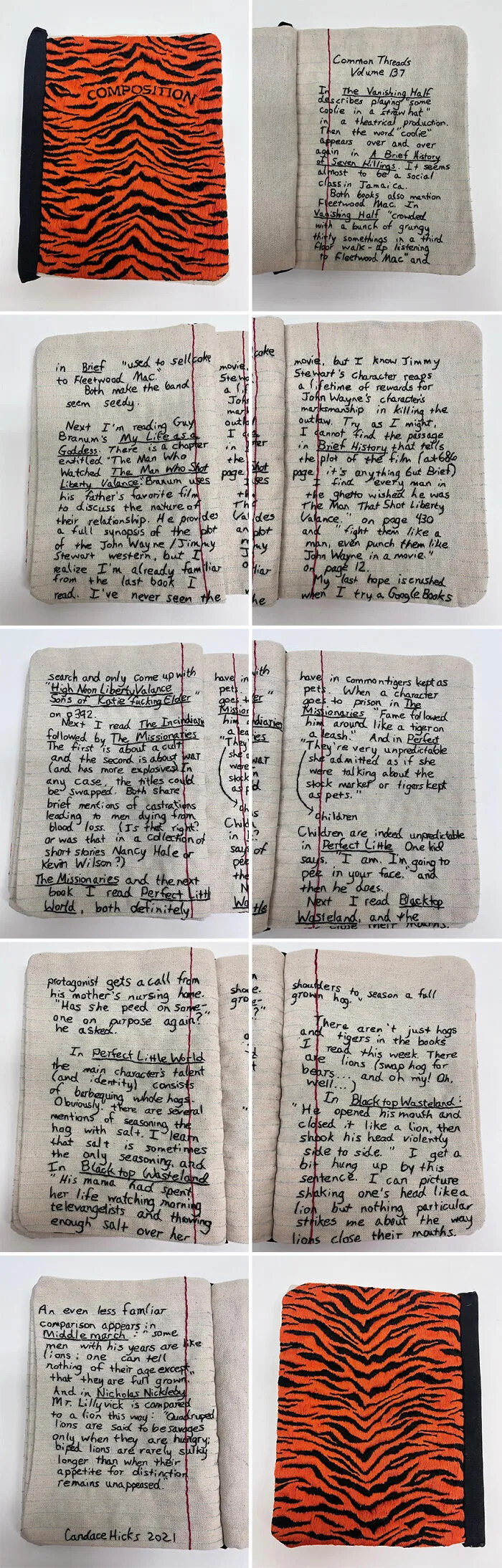 Stunning Embroidered Fabric Looks Just Like Books And Notebooks, By Candace Hicks (39 Pics)