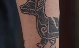 My Fella Tattoos His Dog To Accompany Him.