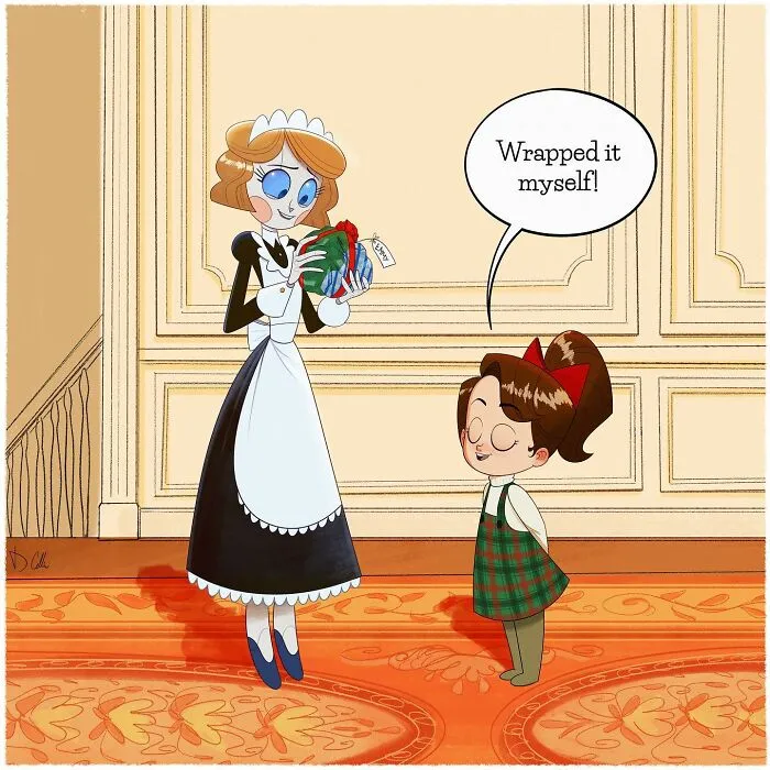 21 Wholesome Comics About A Robot Nanny Who’s Just Trying Her Best, By Dominic Cellini