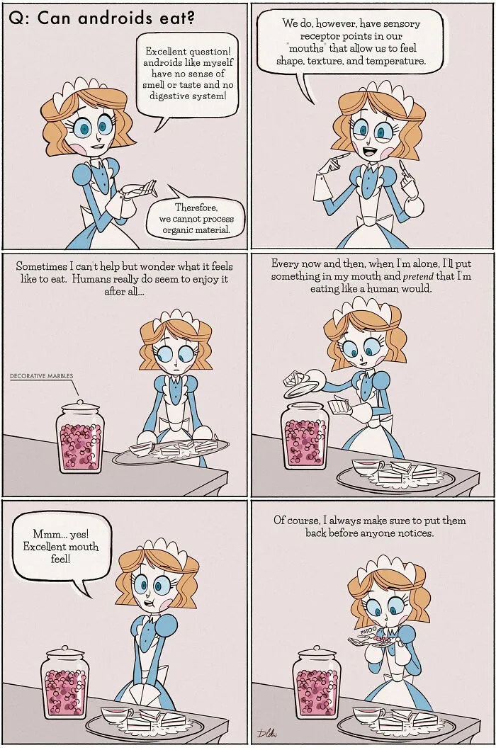 21 Wholesome Comics About A Robot Nanny Who’s Just Trying Her Best, By Dominic Cellini