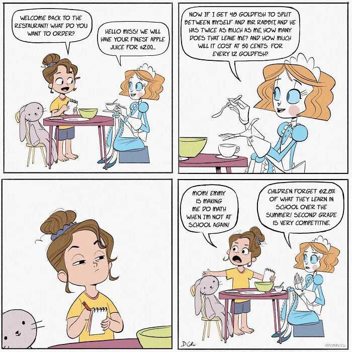 21 Wholesome Comics About A Robot Nanny Who’s Just Trying Her Best, By Dominic Cellini