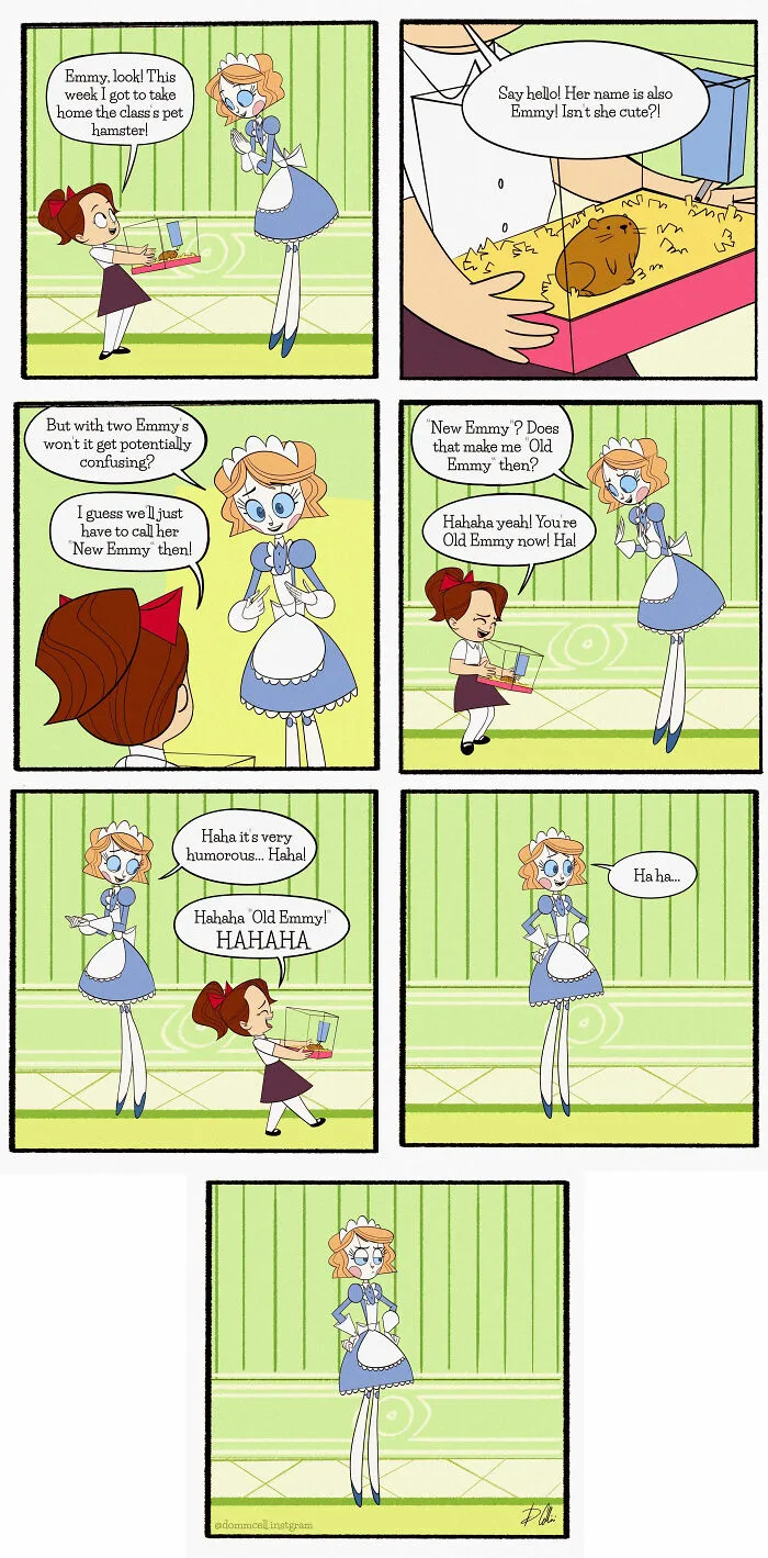21 Wholesome Comics About A Robot Nanny Who’s Just Trying Her Best, By Dominic Cellini