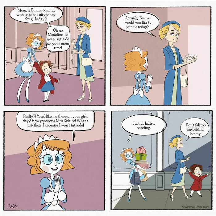 21 Wholesome Comics About A Robot Nanny Who’s Just Trying Her Best, By Dominic Cellini