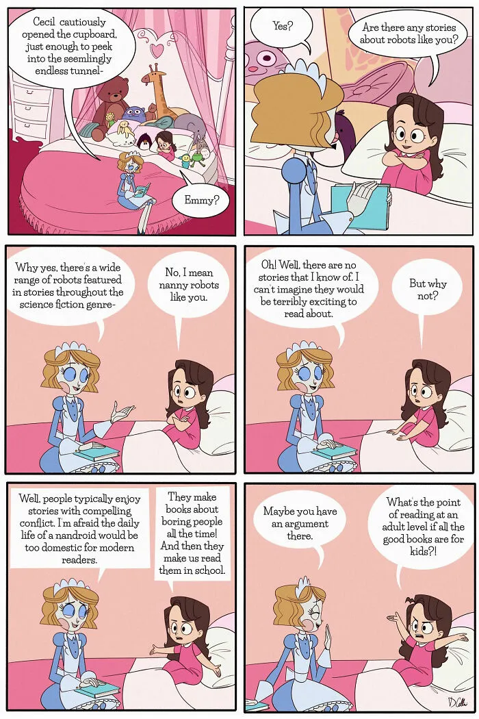 21 Wholesome Comics About A Robot Nanny Who’s Just Trying Her Best, By Dominic Cellini
