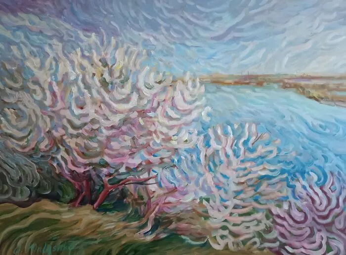 I Paint Thousands Of Lines In Every Piece, Here’s How They Turn Into Stories On Canvas (22 Pics)