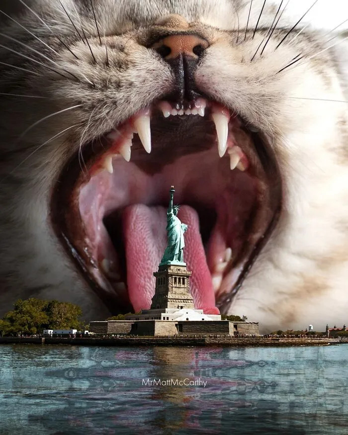 Artist Imagines Surreal Parallel Universe Where Giant Cats Reign, And Here Are 30 New Pieces