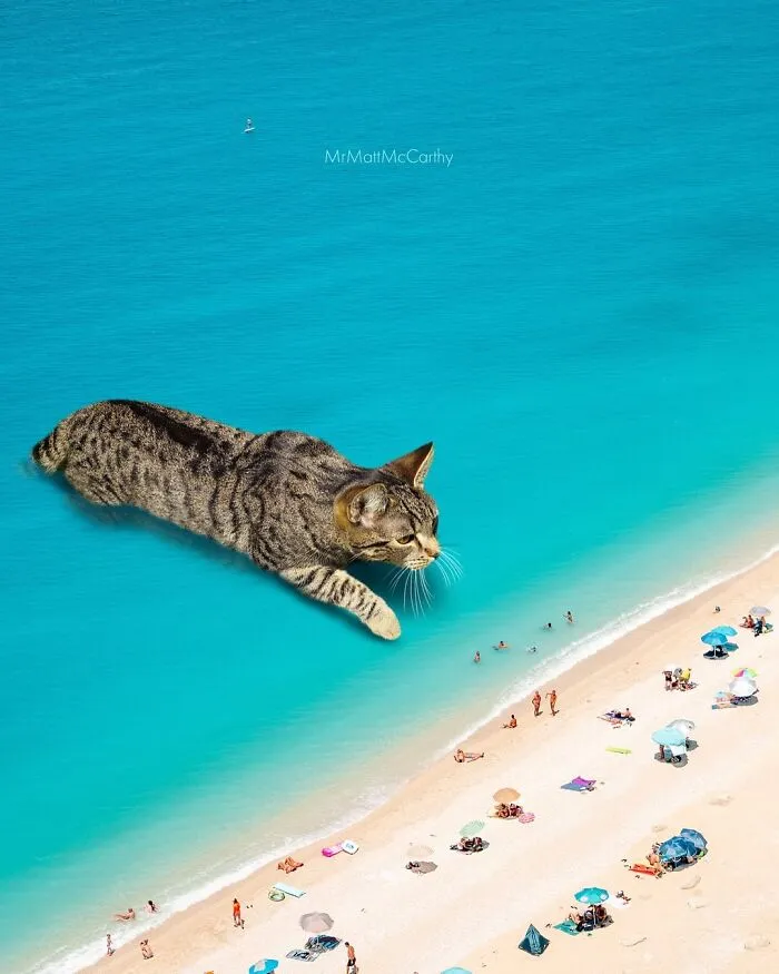Artist Imagines Surreal Parallel Universe Where Giant Cats Reign, And Here Are 30 New Pieces