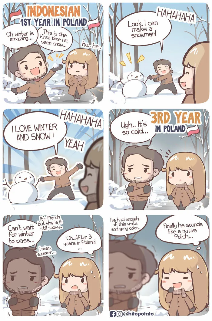 Cultural Confusion Never Looked So Cute: 26 HitoPotato Comics Featuring A Polish-Indonesian Couple (New Pics)