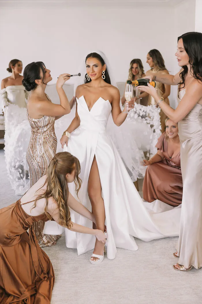 Queen Bride Pampered By Her Bridesmaids