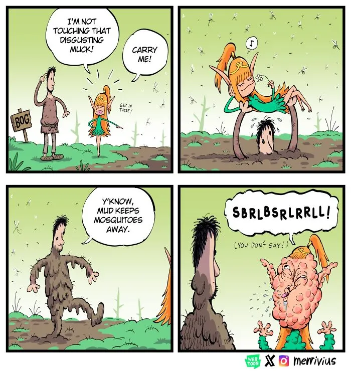 30 Funny Fantasy Comics By Merrivius Featuring An Elf Who Just Can’t Stand Humans, And More