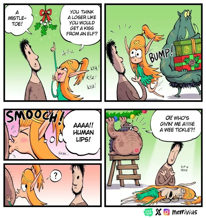 30 Funny Fantasy Comics By Merrivius Featuring An Elf Who Just Can’t Stand Humans, And More