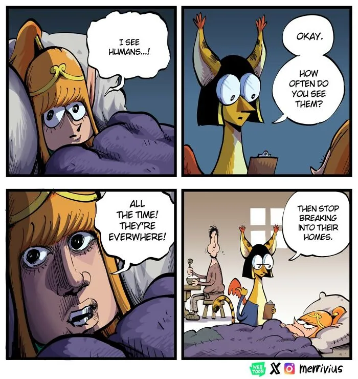 30 Funny Fantasy Comics By Merrivius Featuring An Elf Who Just Can’t Stand Humans, And More
