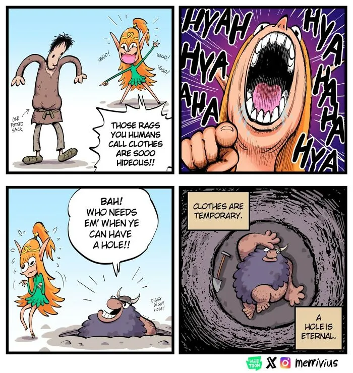 30 Funny Fantasy Comics By Merrivius Featuring An Elf Who Just Can’t Stand Humans, And More