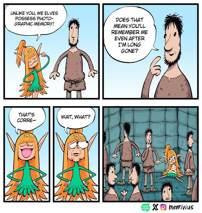 30 Funny Fantasy Comics By Merrivius Featuring An Elf Who Just Can’t Stand Humans, And More