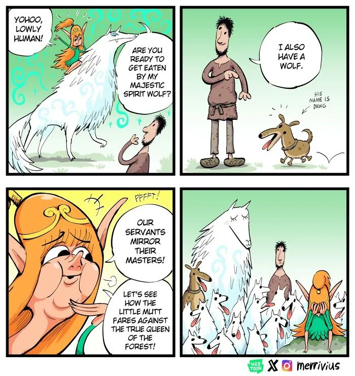 30 Funny Fantasy Comics By Merrivius Featuring An Elf Who Just Can’t Stand Humans, And More
