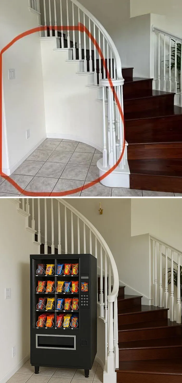 Please Enhance This Part Of My House By Putting Items That Makes It Look Good