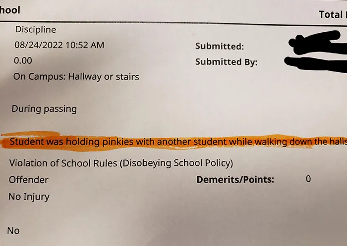 My Friend Got In Trouble For "Pda"