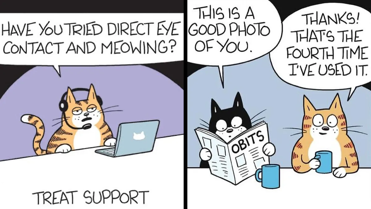This Artist Sums Up Life With A Cat In His 23 New Funny Cartoons