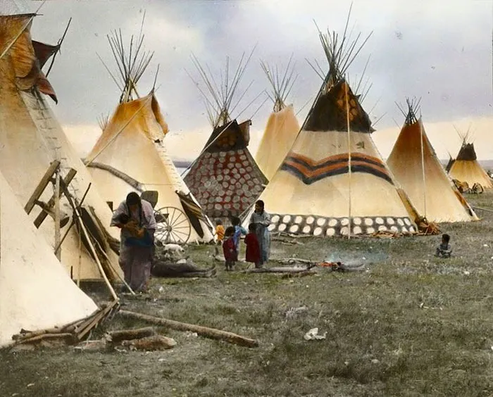 "Painted Tipis Of The Headmen", Blackfeet, Montana, Early 1900s, By Walter Mcclintock
