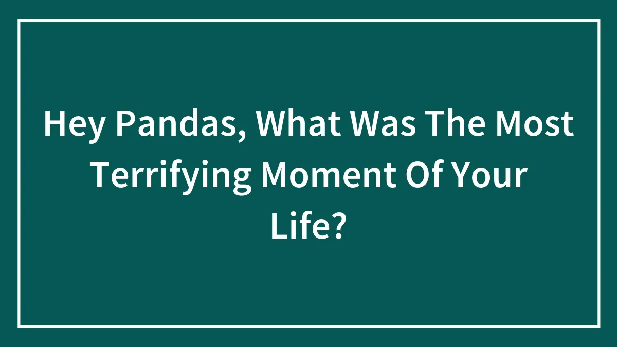 Hey Pandas, What Was The Most Terrifying Moment Of Your Life? (Closed)