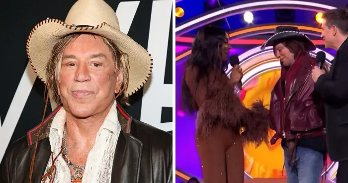 Celebrity Big Brother's Mickey Rourke Sparks Outrage After "Inappropriately" Touching AJ Odudu