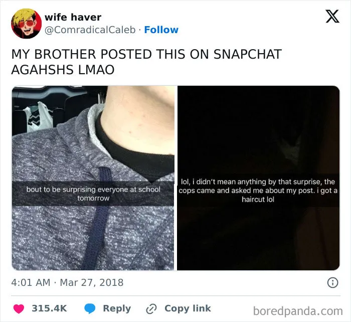 So The Real Question Is Did The Cops Like The New Haircut?