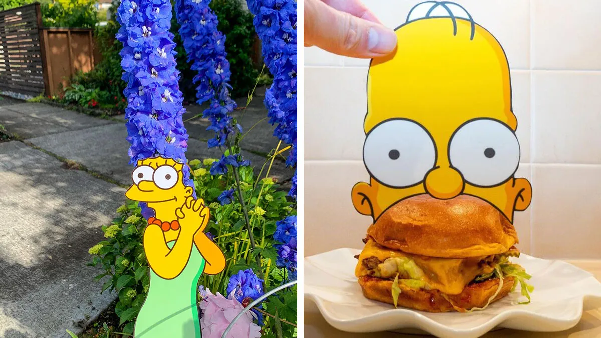 Street Artist Uses Paper Cutouts Of The Simpsons To Interact With The World Around Them (15 Pics)
