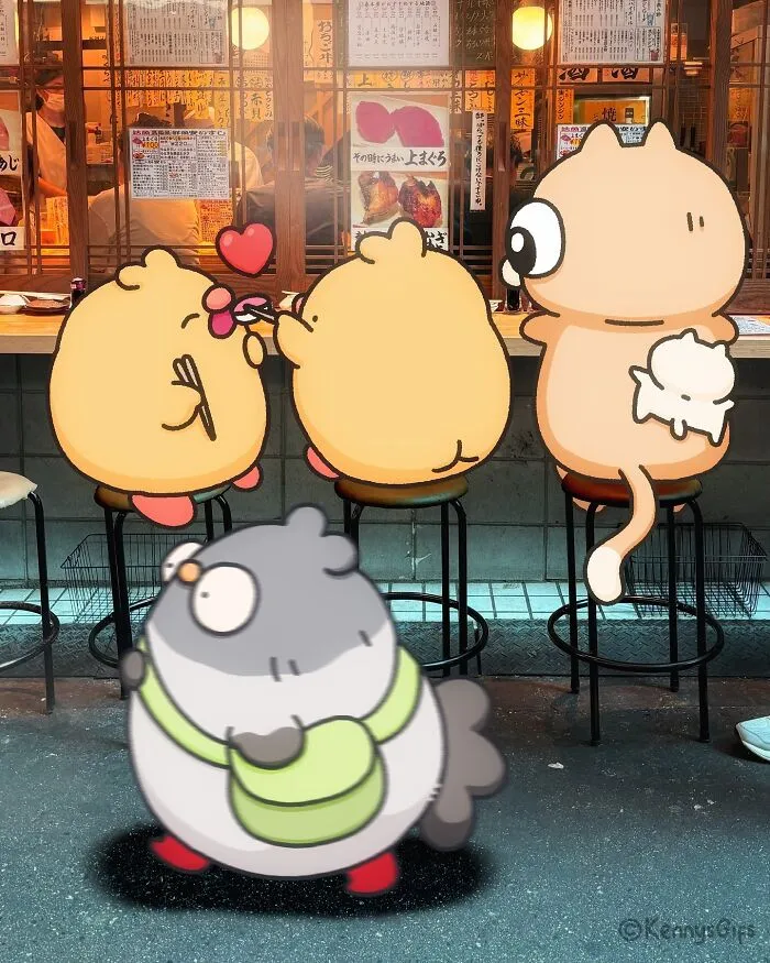 Birb, Bread, And Poku Take On The Real World In These 27 Cute Images By Kenny Mays