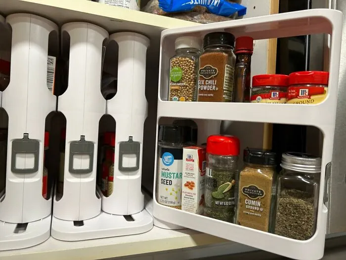 Finally, A Way To Access All Your Spices Without Knocking Down Half Your Cabinet With The <a Style="Display:inline;" Href="Https://Www.amazon.com/Store-Cabinet-Caddy-Prescriptions-Essential/Dp/B07k1k2dlw?ie=utf8&linkcode=ll1&tag=bpseal-20&linkid=4b132f66d73ee2dd5105d0f8544514b3&language=en_us&ref_=as_li_ss_tl" Target="_blank"><span Style="Font: Inherit; Color: #d74b1f;"> Vertical Sliding Spice Rack </Span>, Because Adulting Is Hard, And Keeping Your Pantry In Order Is Even Harder