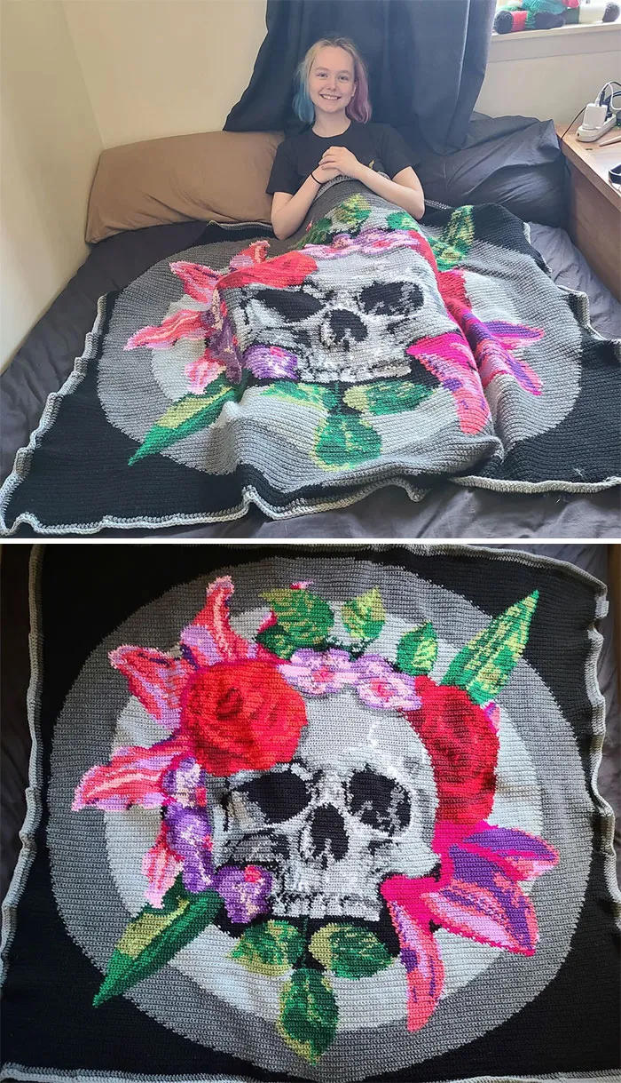 Skull Blanket Done In 13 Days